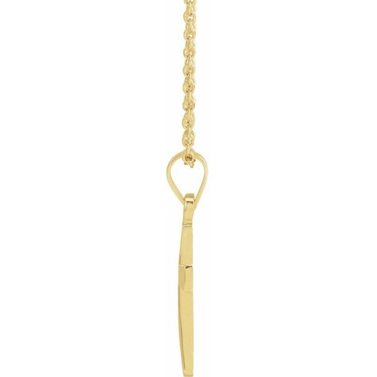 14K Yellow Cross 18" Necklace