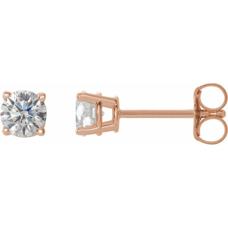 14K Rose 1/2 CTW Natural Diamond Earrings
