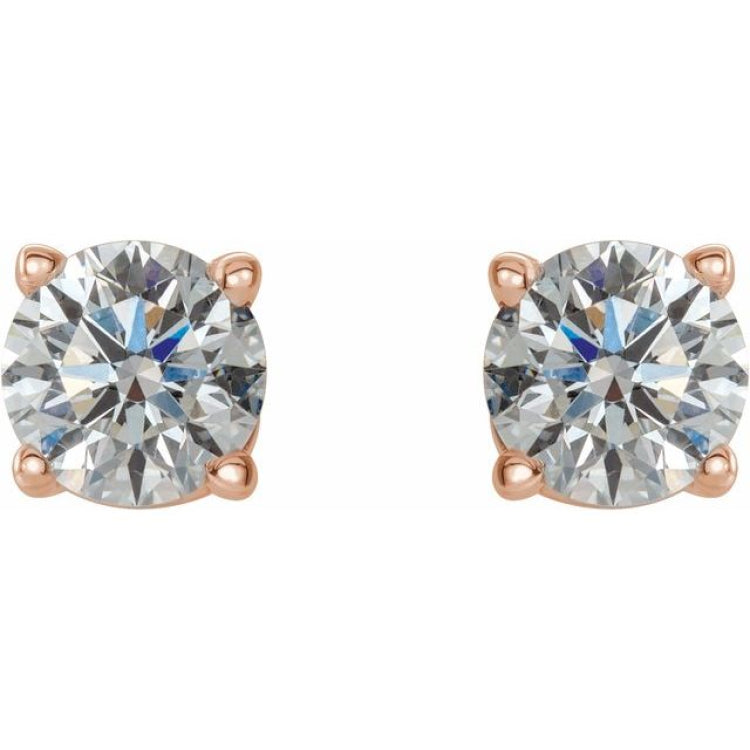 14K Rose 1/2 CTW Natural Diamond Earrings