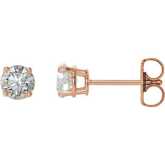 14K Rose Gold 3/4 CTW Natural Diamond Earrings