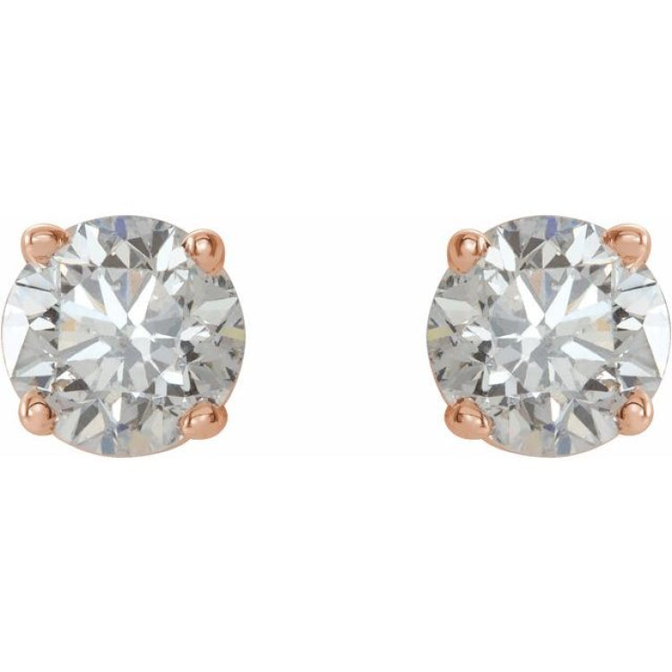 14K Rose Gold 3/4 CTW Natural Diamond Earrings