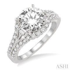 1/2 Ctw Diamond Semi-Mount Engagement Ring in 14K White Gold