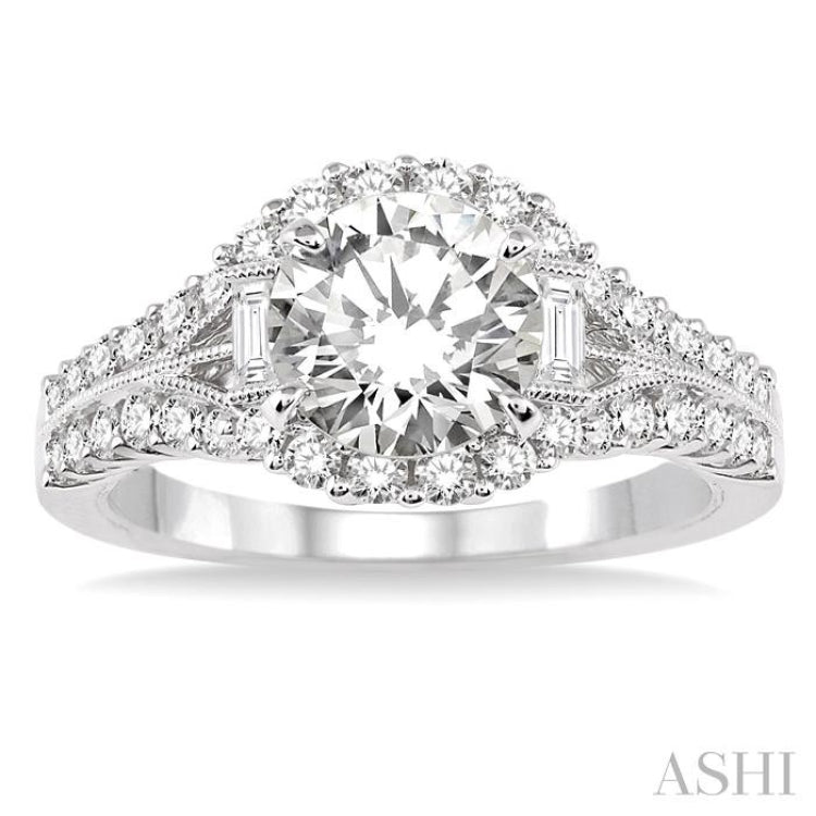 1/2 Ctw Diamond Semi-Mount Engagement Ring in 14K White Gold