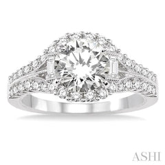 1/2 Ctw Diamond Semi-Mount Engagement Ring in 14K White Gold