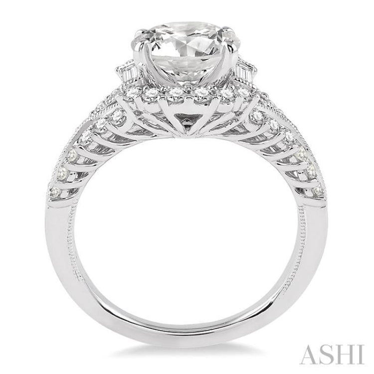 1/2 Ctw Diamond Semi-Mount Engagement Ring in 14K White Gold