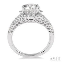 1/2 Ctw Diamond Semi-Mount Engagement Ring in 14K White Gold