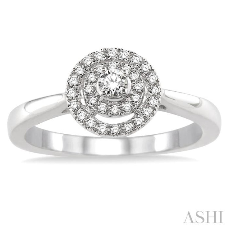 1/5 Ctw Round Cut Diamond Fashion Ring in 14K White Gold