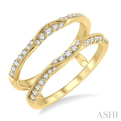 1/2 Ctw Round Cut Diamond Insert Ring in 14K Yellow Gold