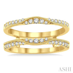 1/2 Ctw Round Cut Diamond Insert Ring in 14K Yellow Gold