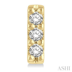 1/20 Ctw Vertical Bar Round Cut Diamond Petite Earrings in 10K Yellow Gold