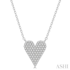 1/4 ctw Heart Charm Round Cut Diamond Fashion Pendant in 10K White Gold