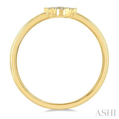 1/10 Ctw Hamsa Round Cut Diamond Fashion Ring in 10K Yellow Gold