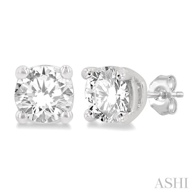 3/8 Ctw Round Cut Diamond Stud Earring in 14K White Gold