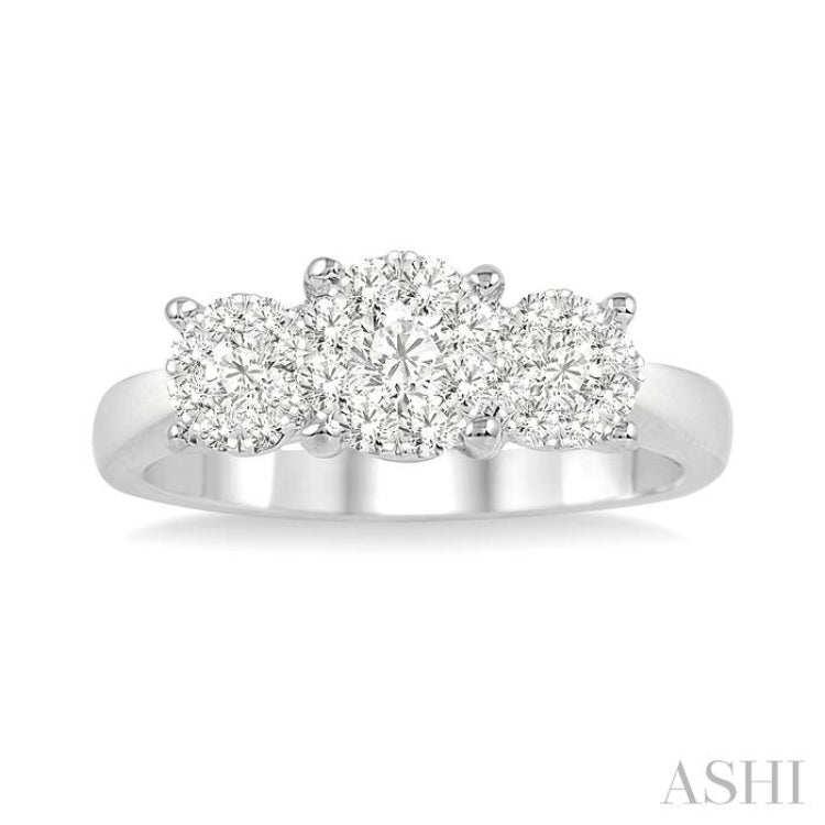 1/2 Ctw Lovebright Round Cut Diamond Ring in 14K White Gold