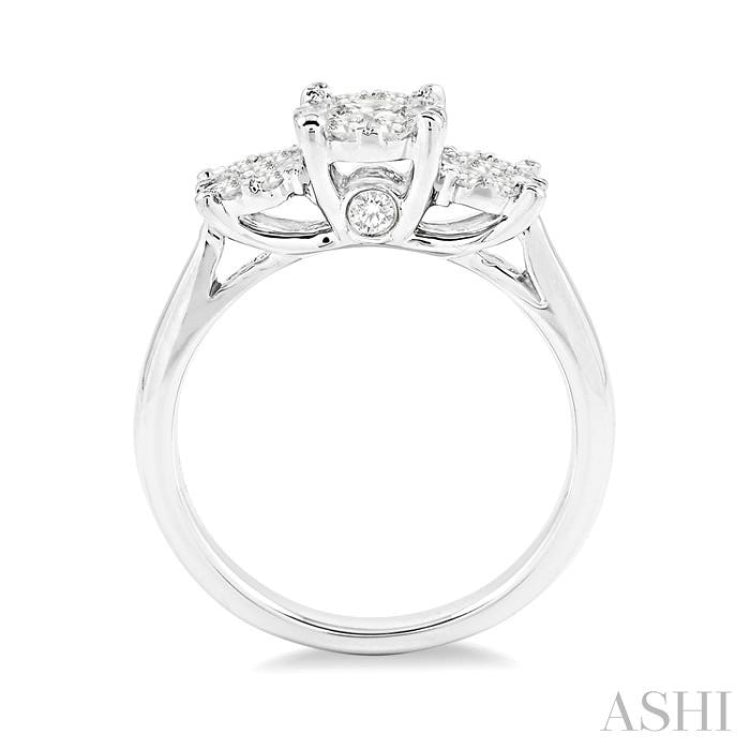 1/2 Ctw Lovebright Round Cut Diamond Ring in 14K White Gold