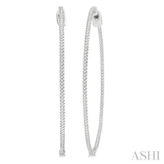 1 ctw Inside-Out Round Cut Diamond 2-Inch Hoop Earrings in 14K White Gold
