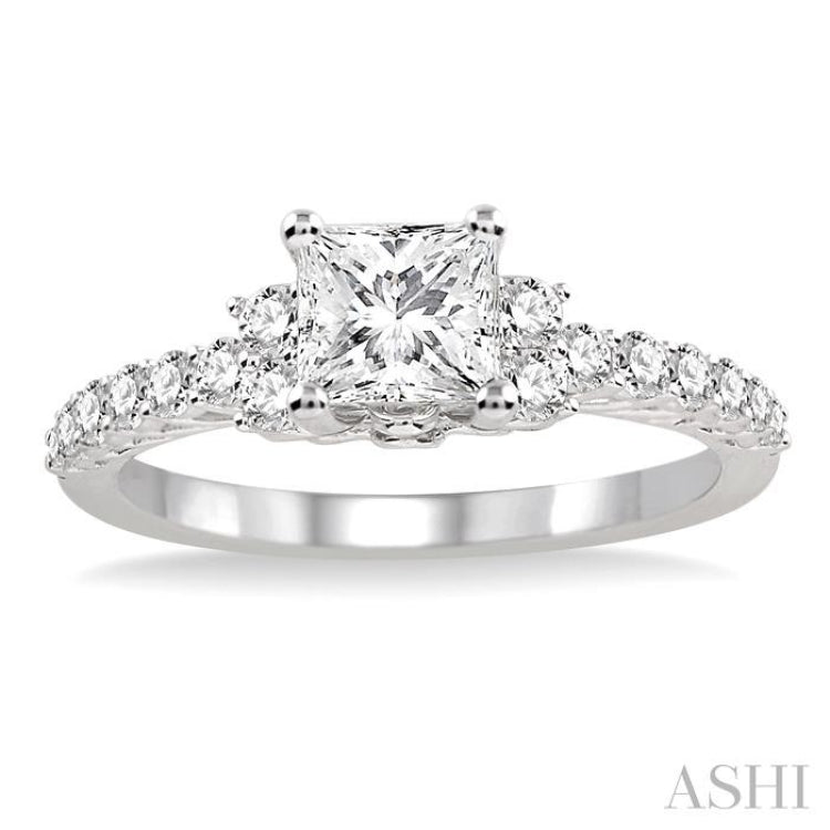 1/2 Ctw Diamond Semi-Mount Engagement Ring in Platinum