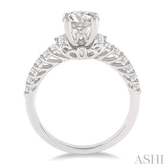 1/2 Ctw Diamond Semi-Mount Engagement Ring in Platinum