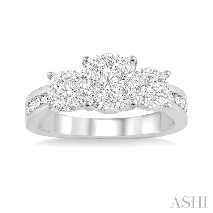 1/2 Ctw Lovebright Round Cut Diamond Ring in 14K White Gold