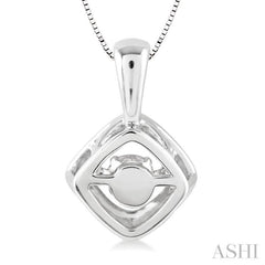 1/5 Ctw Round Cut Diamond Emotion Pendant in 14K White Gold with Chain