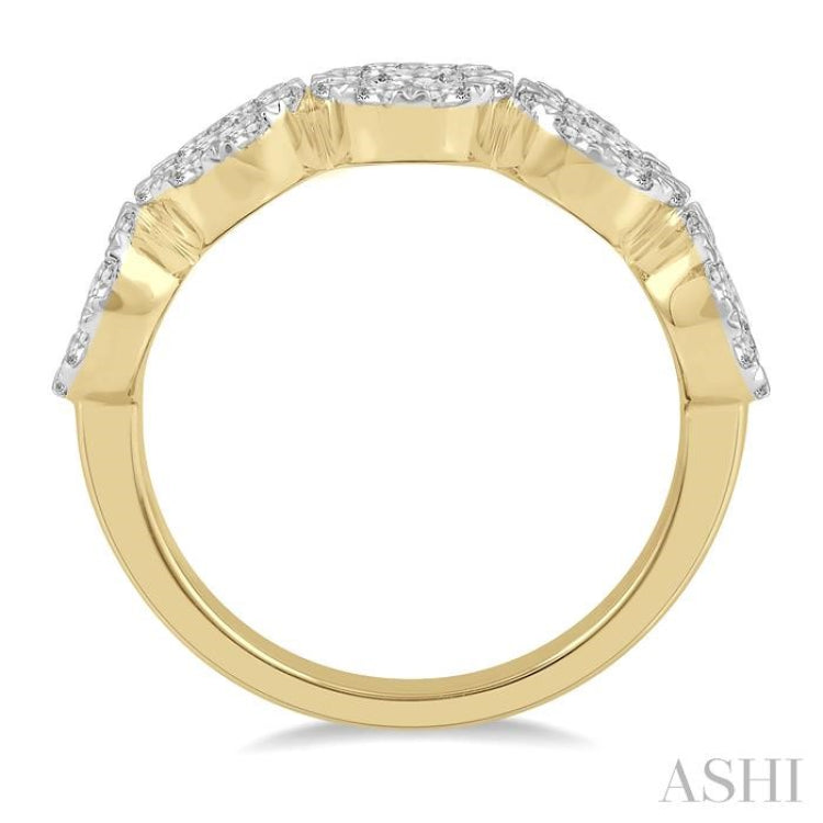 1 1/2 ctw 5-Stone Lovebright Round Cut Diamond Ring in 14K Yellow and White Gold