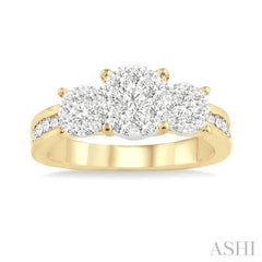 1/2 Ctw Lovebright Round Cut Diamond Ring in 14K Yellow and White Gold