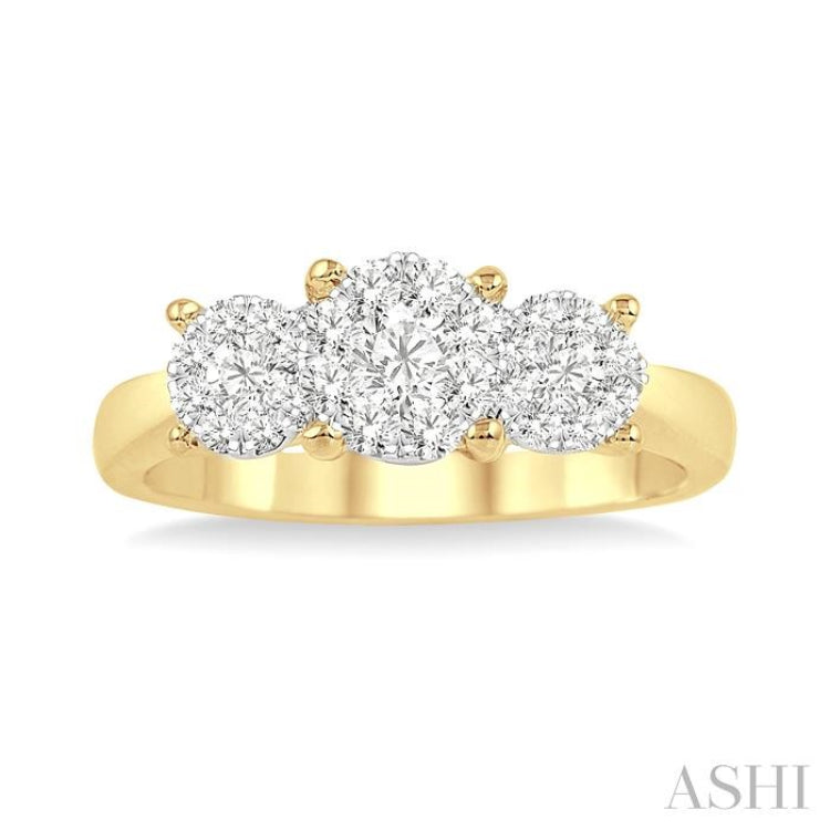 1/2 Ctw Lovebright Round Cut Diamond Ring in 14K Yellow and White Gold