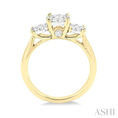 1/2 Ctw Lovebright Round Cut Diamond Ring in 14K Yellow and White Gold