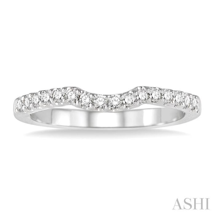 1/3 Ctw Round Cut Diamond Wedding Band in 14K White Gold