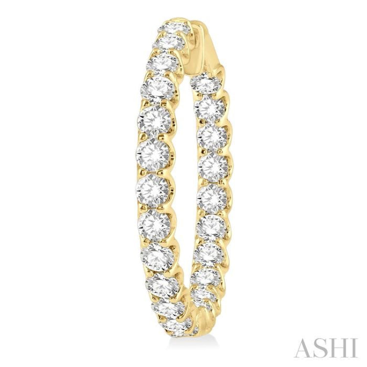 7.00 ctw Inside-Out Round Cut Diamond Hoop Earrings in 14K Yellow Gold
