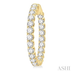 7.00 ctw Inside-Out Round Cut Diamond Hoop Earrings in 14K Yellow Gold