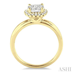 1/3 Ctw Lovebright Round Cut Diamond Engagement Ring in 14K Yellow and White gold