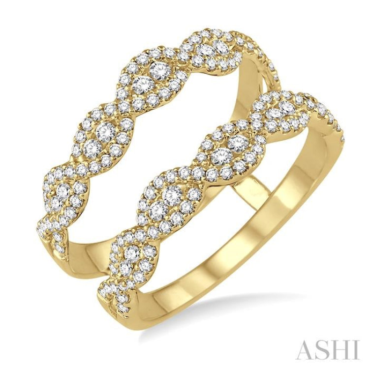 3/4 Ctw Round Cut Diamond Insert Ring in 14K Yellow Gold