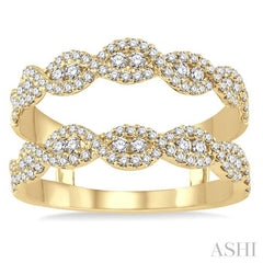 3/4 Ctw Round Cut Diamond Insert Ring in 14K Yellow Gold