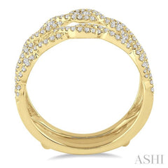 3/4 Ctw Round Cut Diamond Insert Ring in 14K Yellow Gold