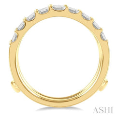 3/4 ctw Baguette Diamond Insert Ring in 14K Yellow Gold