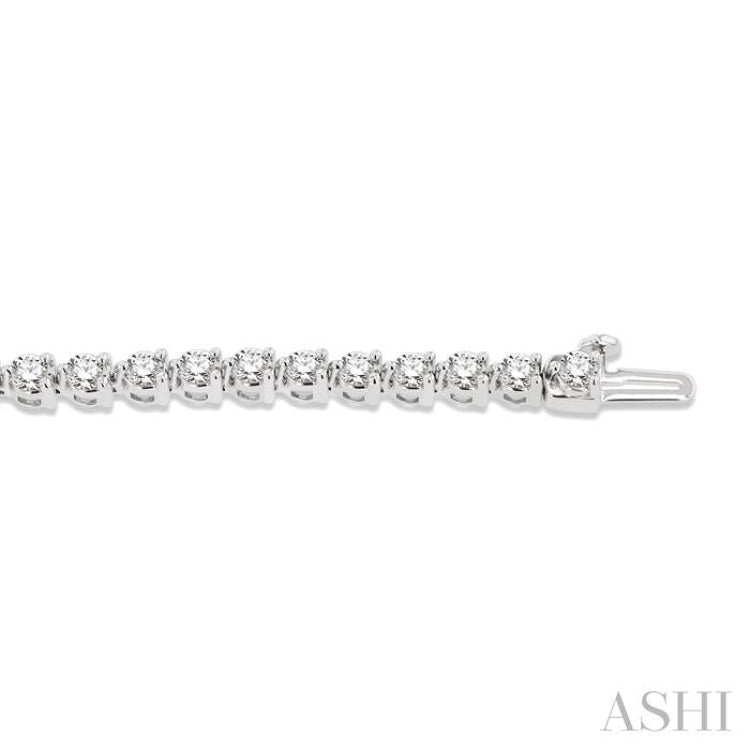 5 Ctw Round Cut Diamond 3-Prong Tennis Bracelet in 14K White Gold