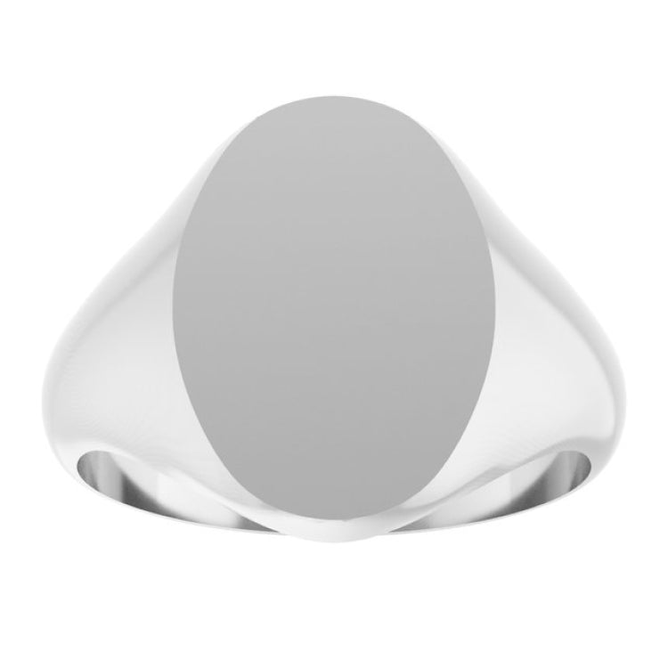 10K White Oval Signet Ring