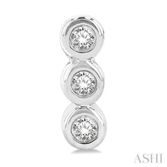 1/10 Ctw Petite Bezel Set Round Cut Diamond Fashion Stud Earrings in 10K White Gold