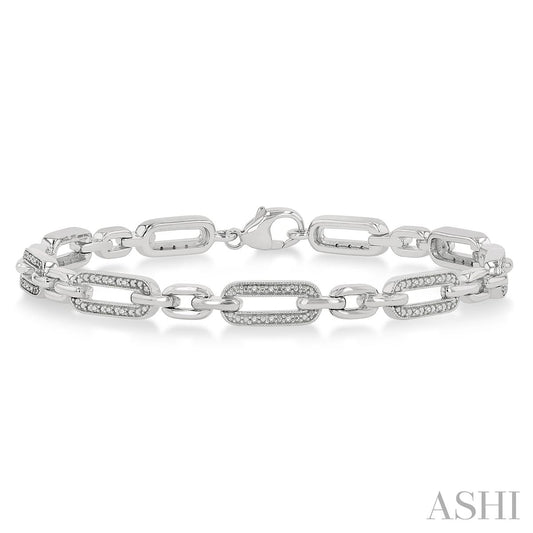 Ashi .15ctw Silver Paper Clip Diamond Fashion Bracelet