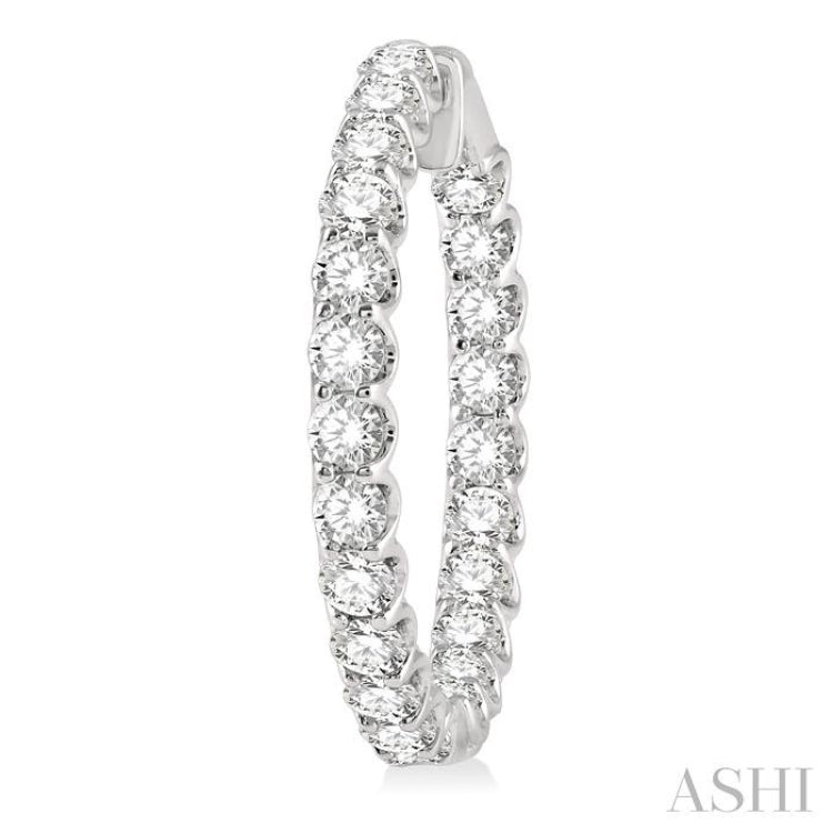 7.00 ctw Inside-Out Round Cut Diamond Hoop Earrings in 14K White Gold