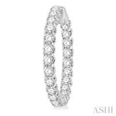 7.00 ctw Inside-Out Round Cut Diamond Hoop Earrings in 14K White Gold