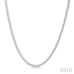 10.00 ctw Round Cut Diamond Tennis Necklace in 14K White Gold