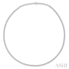 10.00 ctw Round Cut Diamond Tennis Necklace in 14K White Gold