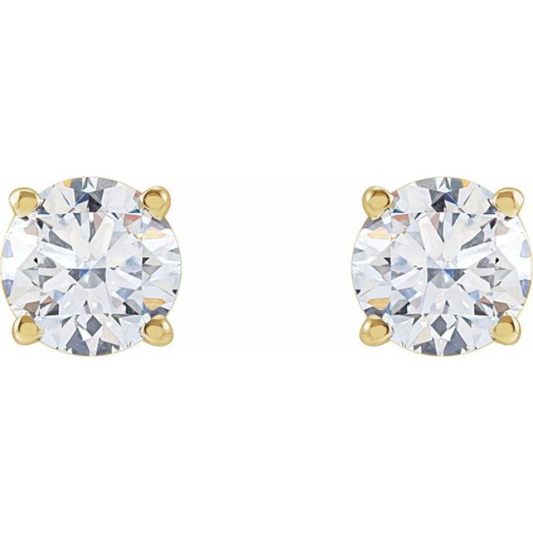 14K Yellow Gold 1 CTW Lab-Grown Diamond Earrings