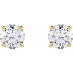 14K Yellow Gold 1 CTW Lab-Grown Diamond Earrings