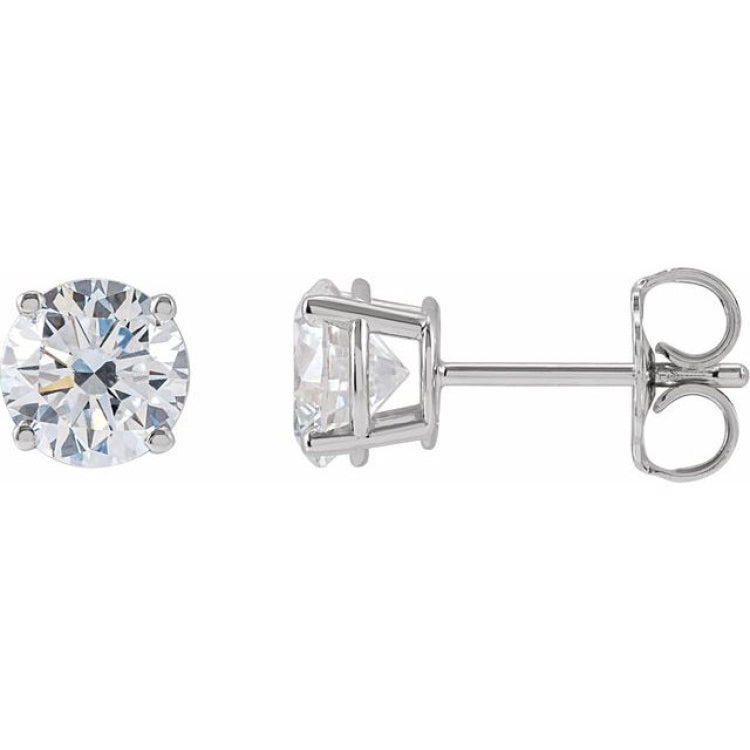 14K White Gold 1 1/2 CTW Lab-Grown Diamond Earrings