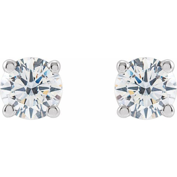 14K White Gold 1/2 CTW Lab-Grown Diamond Earrings