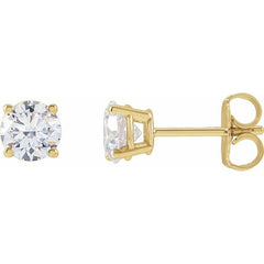 14K Yellow Gold 1 CTW Lab-Grown Diamond Earrings