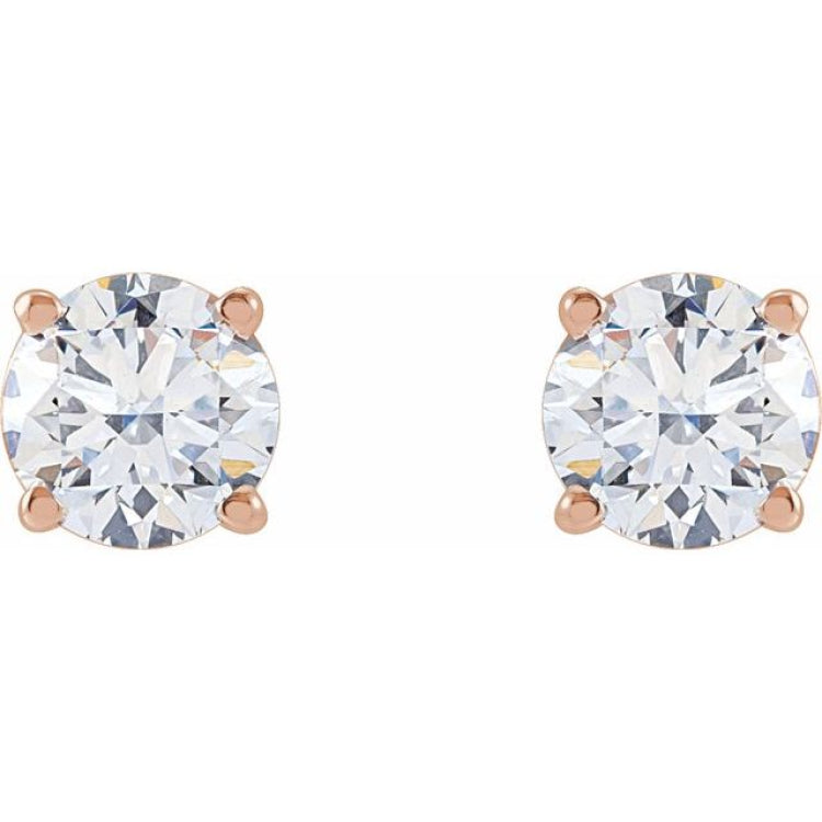 14K Rose 1 1/4 CTW Lab-Grown Diamond Stud Earrings